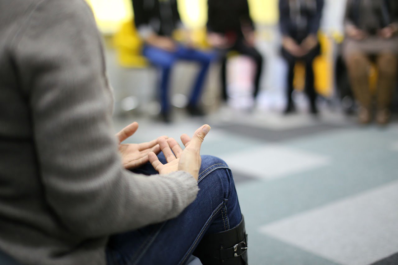 a person sitting on the floor