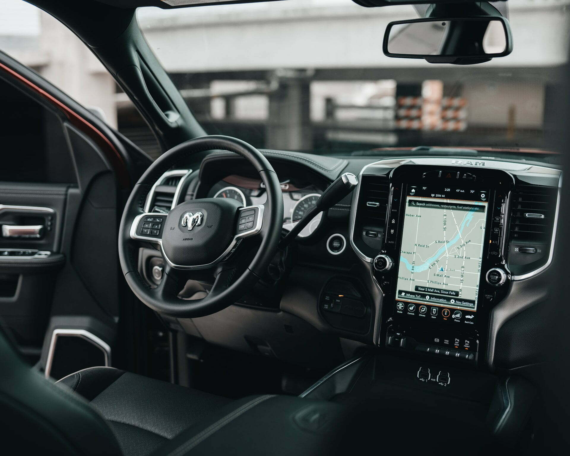 the inside of a car